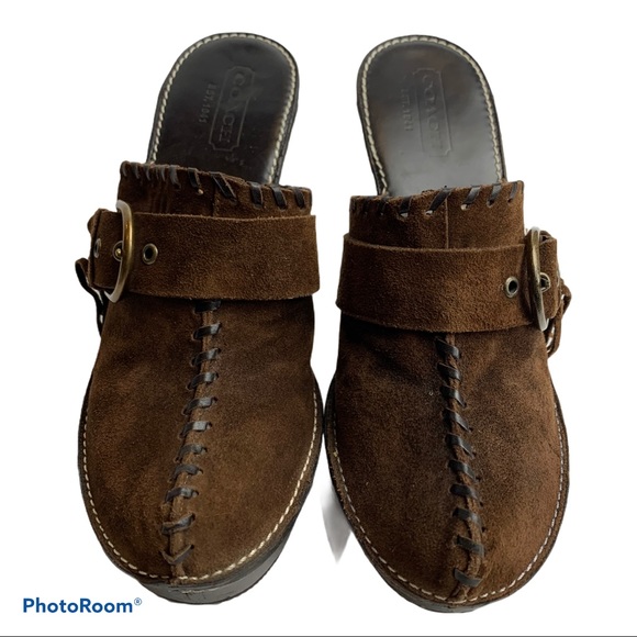 Coach Katrina Mule Slides~ Dark Brown Suede - Picture 3 of 7